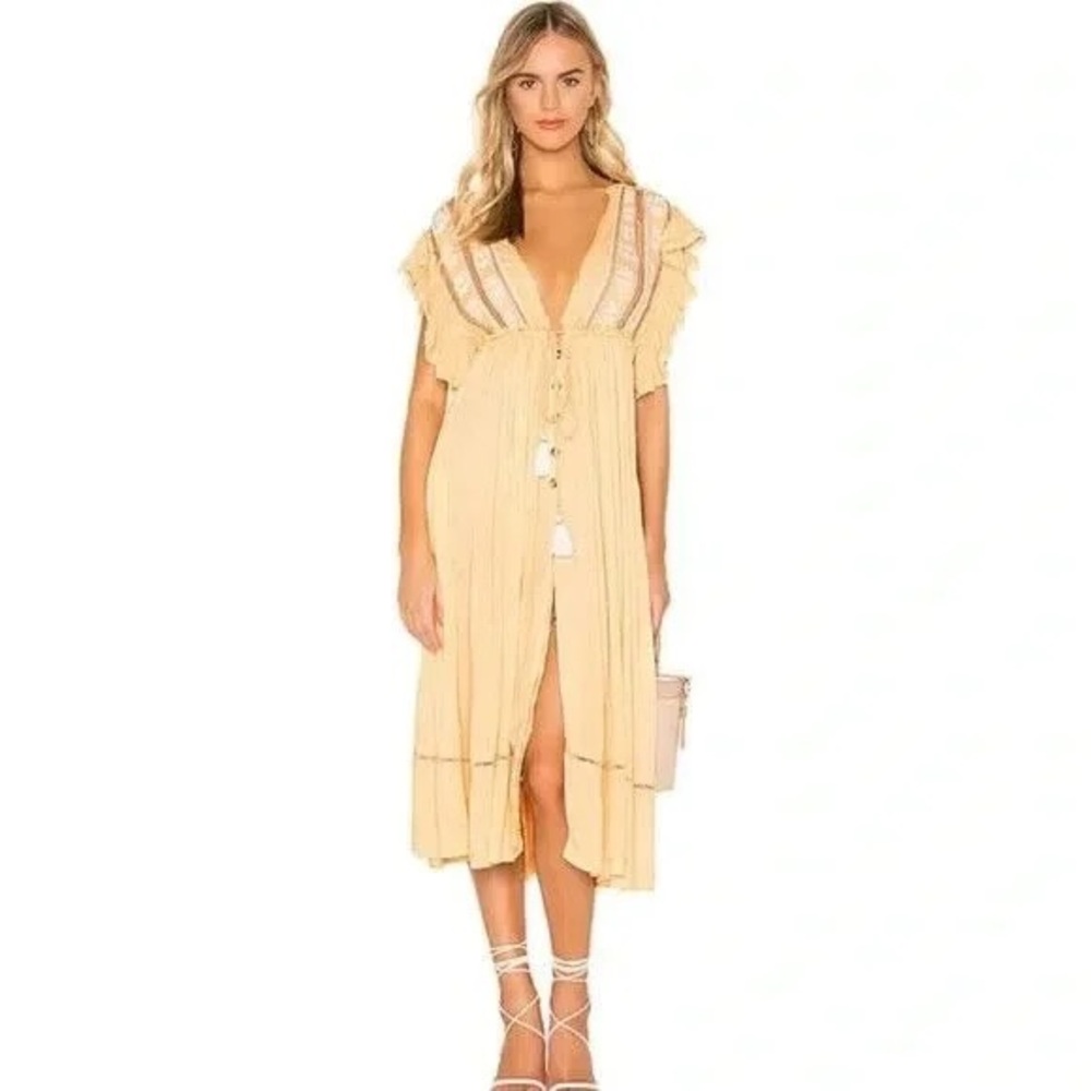 Free People Cream Midi Dress